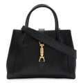Gucci Jackie Tote 2-Way Shoulder Bag Crossbody Leather Black Gold