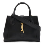 Gucci Jackie Tote 2-Way Shoulder Bag Crossbody Leather Black Gold