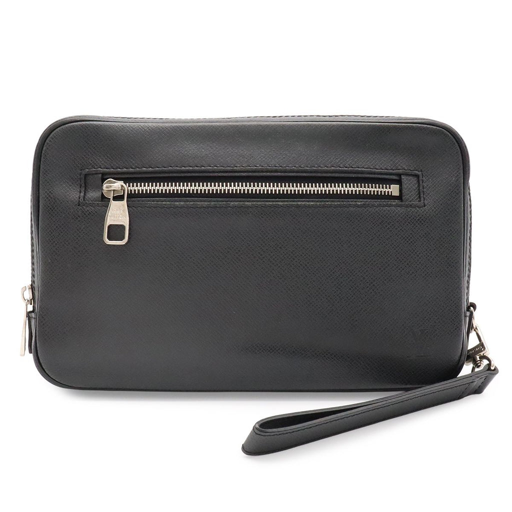 Louis Vuitton Taiga Neo Pavel Clutch Leather Ardoise Black Silver