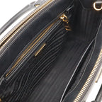 Prada Triangle Logo Galleria Midi Handbag 2-Way Shoulder Saffiano Leather Nero — view 6
