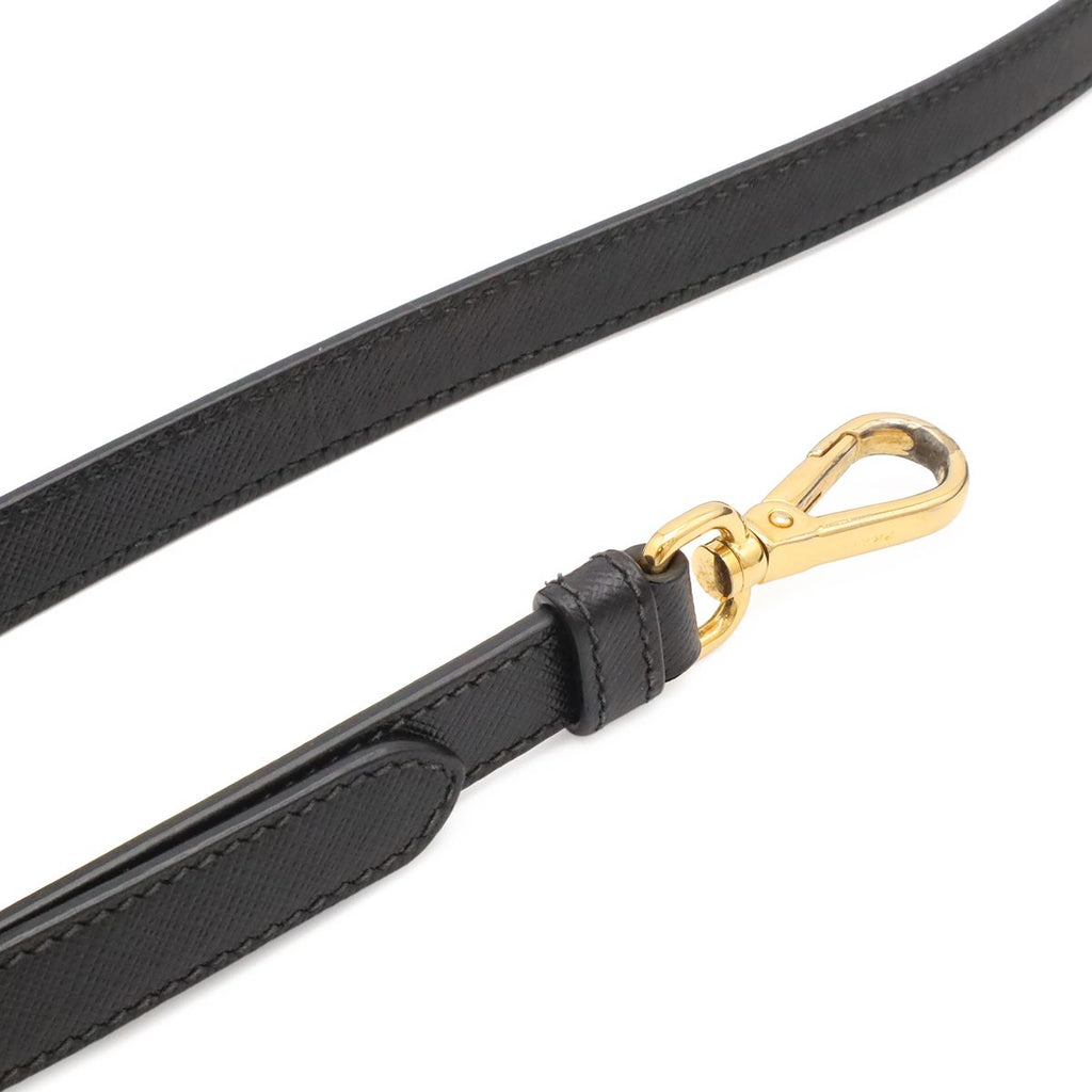 Prada Triangle Logo Galleria Midi Handbag 2-Way Shoulder Saffiano Leather Nero — view 8