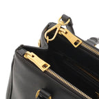 Prada Triangle Logo Galleria Midi Handbag 2-Way Shoulder Saffiano Leather Nero — view 5