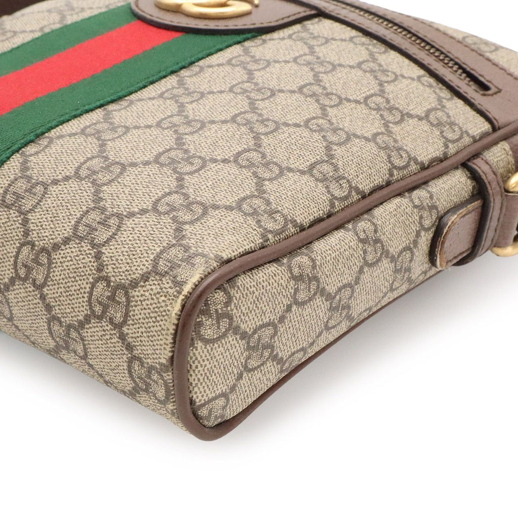 Gucci Ophidia GG Small Messenger Bag Supreme Sherry Line Leather Beige Mocha — view 3