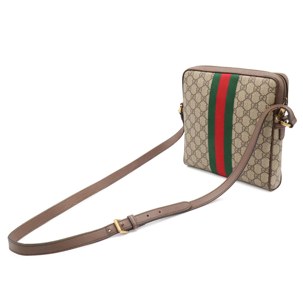 Gucci Ophidia GG Small Messenger Bag Supreme Sherry Line Leather Beige Mocha — view 2