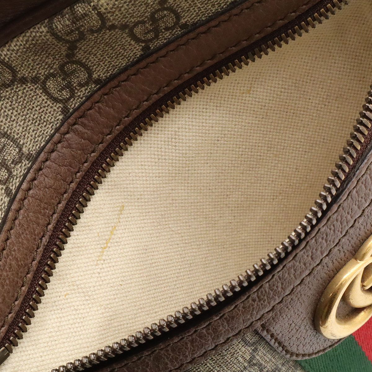 Gucci Ophidia GG Small Messenger Bag Supreme Sherry Line Leather Beige Mocha — view 8