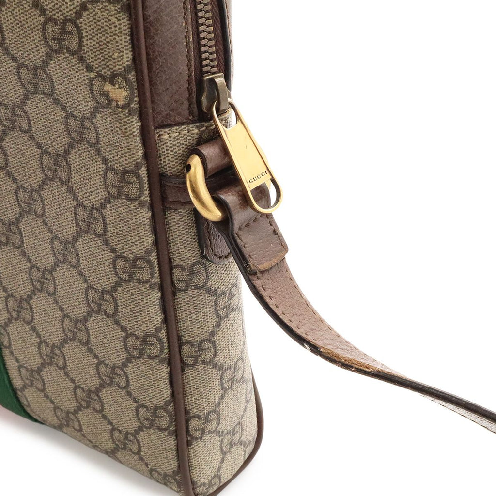 Gucci Ophidia GG Small Messenger Bag Supreme Sherry Line Leather Beige Mocha — view 5