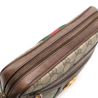 Gucci Ophidia GG Small Messenger Bag Supreme Sherry Line Leather Beige Mocha — view 9