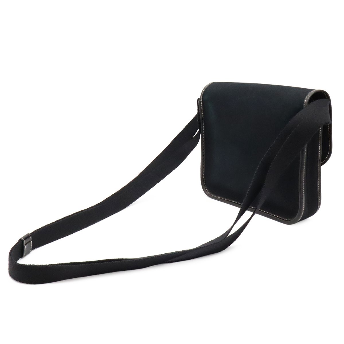 Hermes Buenaventura Mini Shoulder Bag Toile Officier Canvas Black Silver — view 2