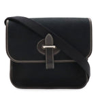 Hermes Buenaventura Mini Shoulder Bag Toile Officier Canvas Black Silver
