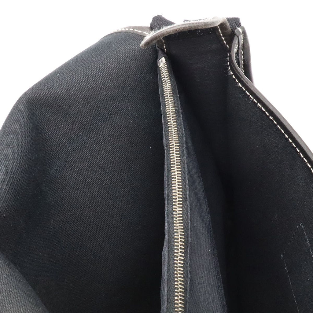 Hermes Buenaventura Mini Shoulder Bag Toile Officier Canvas Black Silver — view 7