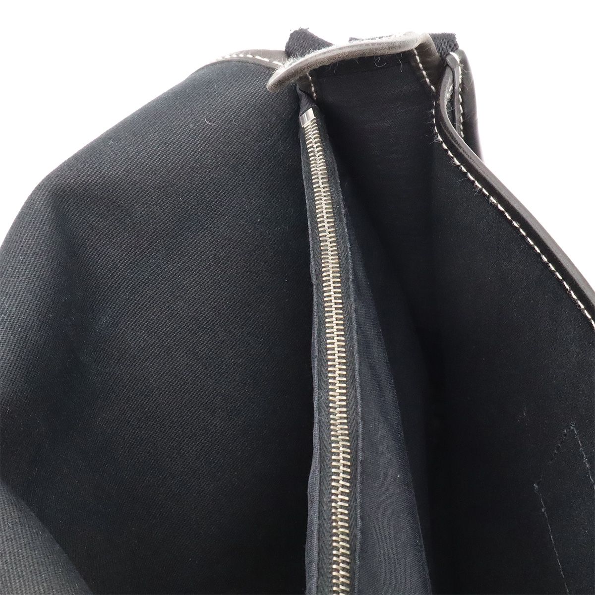 Hermes Buenaventura Mini Shoulder Bag Toile Officier Canvas Black Silver — view 7