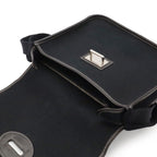 Hermes Buenaventura Mini Shoulder Bag Toile Officier Canvas Black Silver — view 5