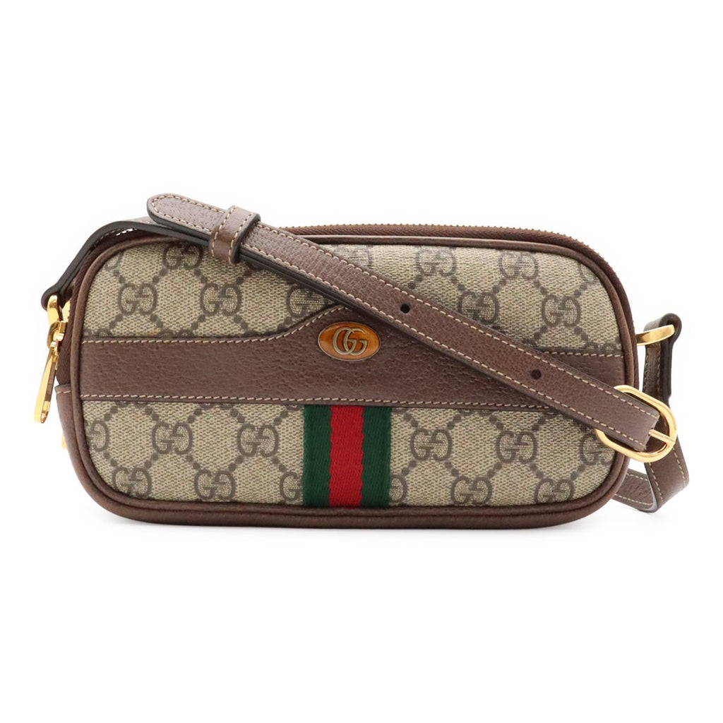 Gucci Ophidia GG Supreme Sherry Line Shoulder Bag Pochette Crossbody Beige