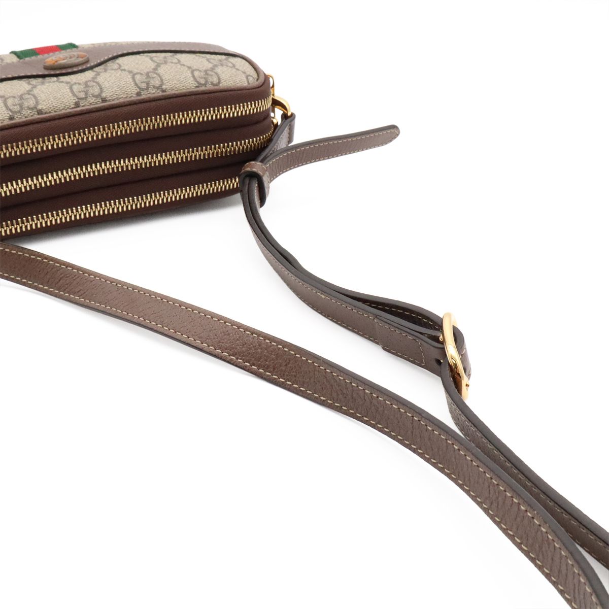 Gucci Ophidia GG Supreme Sherry Line Shoulder Bag Pochette Crossbody Beige — view 4