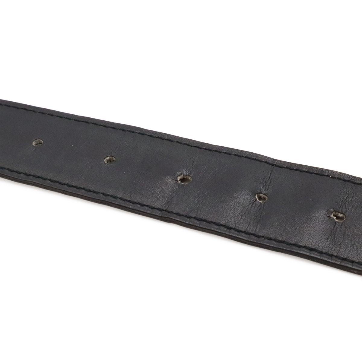 Hermes Belt Buckle Reversible Box Calf Veau Epsom Black White Silver 85 — view 6
