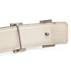 Hermes Belt Buckle Reversible Box Calf Veau Epsom Black White Silver 85 — view 4
