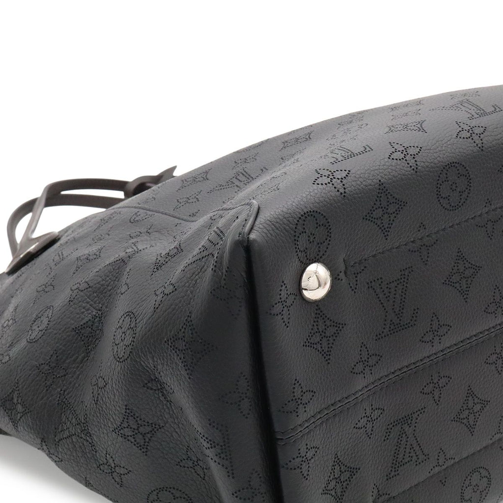 Louis Vuitton Monogram Mahina Hina MM Tote Shoulder Bag Leather Noir Black — view 3