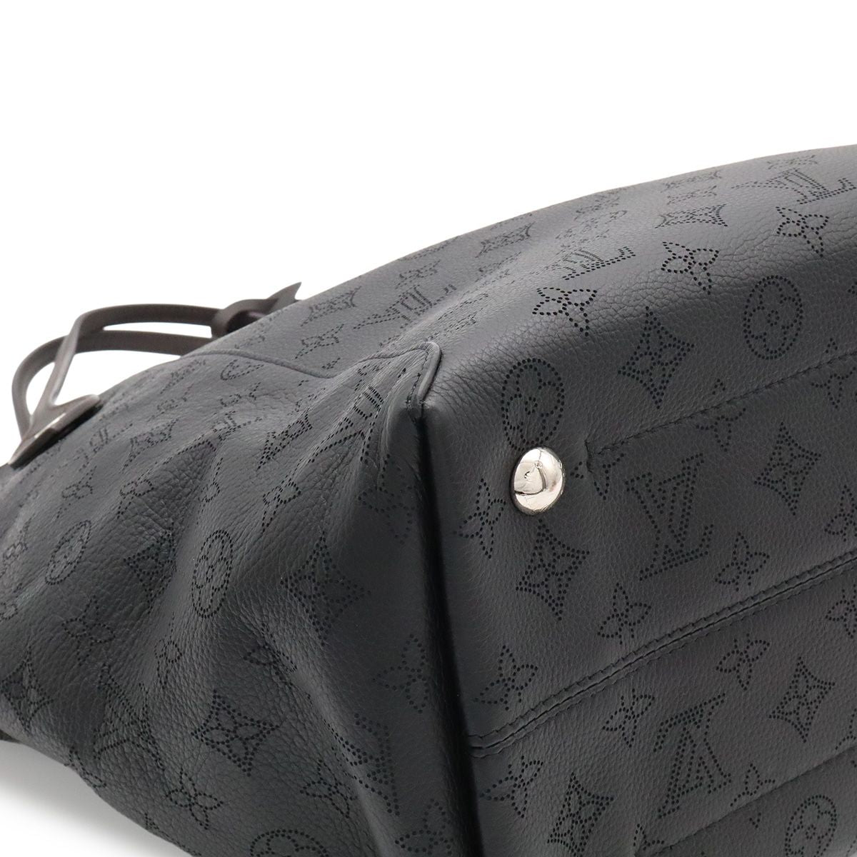 Louis Vuitton Monogram Mahina Hina MM Tote Shoulder Bag Leather Noir Black — view 3