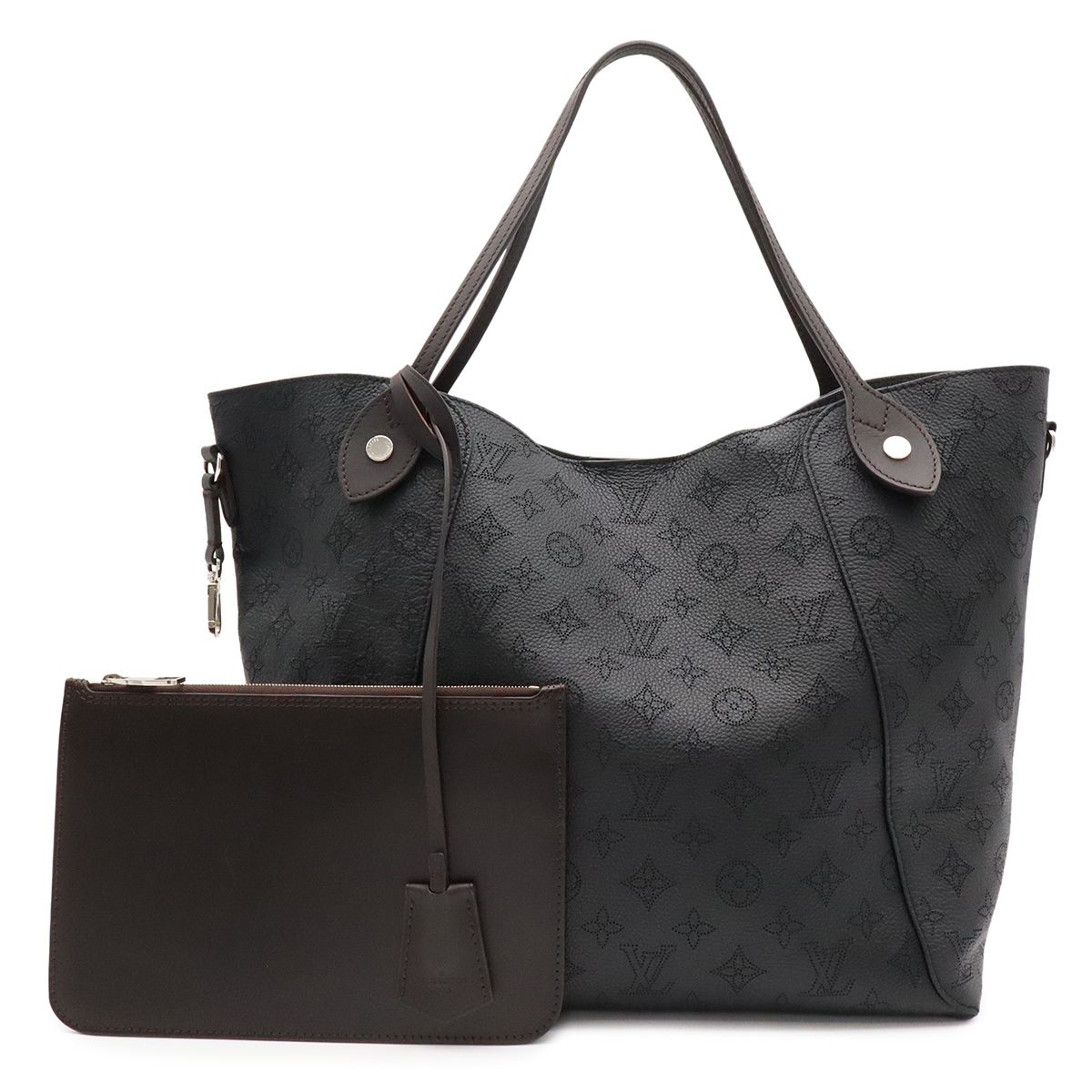Louis Vuitton Monogram Mahina Hina MM Tote Shoulder Bag Leather Noir Black