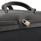 Hermes Herbag MM 2-Way Shoulder Bag Toile Officier Leather Black Silver — view 6