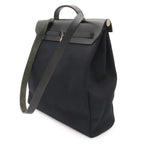Hermes Herbag MM 2-Way Shoulder Bag Toile Officier Leather Black Silver — view 2