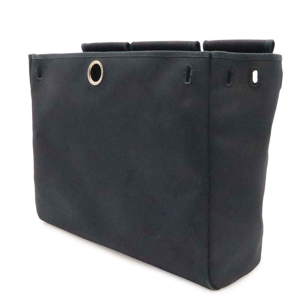 Hermes Herbag MM 2-Way Shoulder Bag Toile Officier Leather Black Silver — view 9