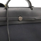 Hermes Herbag MM 2-Way Shoulder Bag Toile Officier Leather Black Silver — view 7