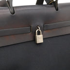 Hermes Herbag MM 2-Way Shoulder Bag Toile Officier Leather Black Silver — view 6