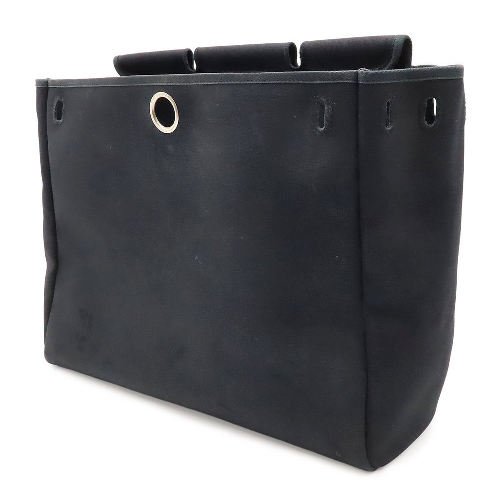 Hermes Herbag MM 2-Way Shoulder Bag Toile Officier Leather Black Silver — view 9