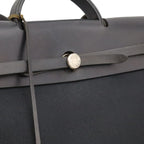 Hermes Herbag MM 2-Way Shoulder Bag Toile Officier Leather Black Silver — view 7