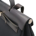 Hermes Herbag MM 2-Way Shoulder Bag Toile Officier Leather Black Silver — view 5