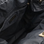 Chanel Coco Beach Backpack Chain Shoulder Bag Star Pattern Nylon Leather Black — view 6