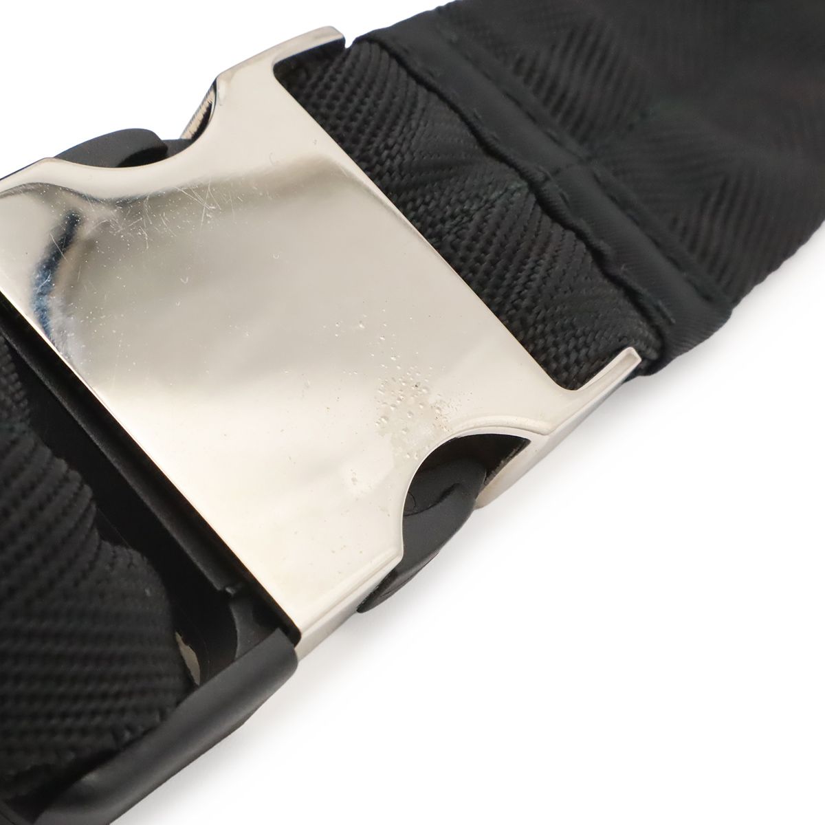 Prada Triangle Logo Waist Bag Pouch Hip Nylon Nero Black Silver — view 8