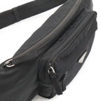 Prada Triangle Logo Waist Bag Pouch Hip Nylon Nero Black Silver — view 4