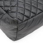 Chanel Coco Cocoon Tote Quilted Nylon Leather Black Silver — view 3