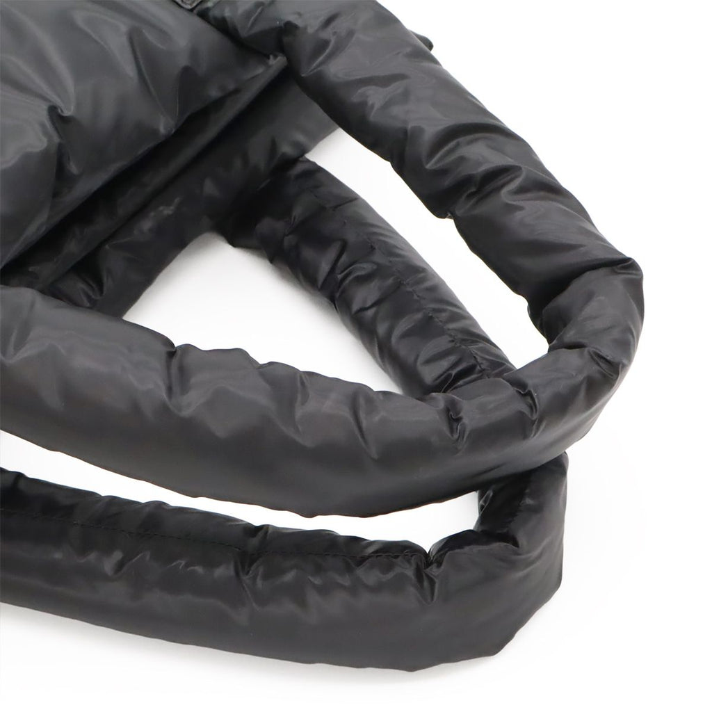 Chanel Coco Cocoon Tote Quilted Nylon Leather Black Silver — view 4