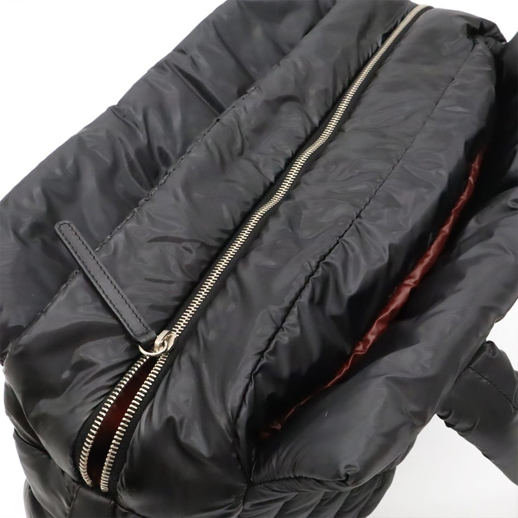 Chanel Coco Cocoon Tote Quilted Nylon Leather Black Silver — view 5