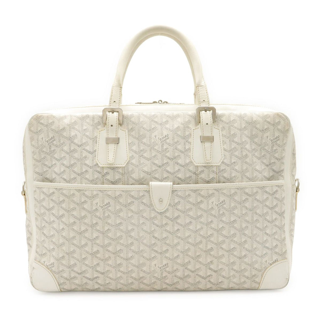 Goyard Ambassador MM Business Briefcase Handbag Herringbone Pattern Leather