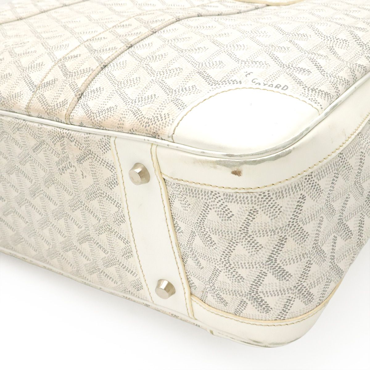 Goyard Ambassador MM Business Briefcase Handbag Herringbone Pattern Leather — view 3