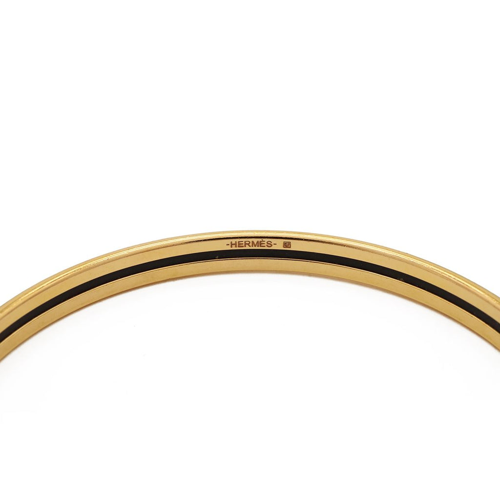 Hermes Extra Fan Bangle Bracelet White Orange Gold — view 5