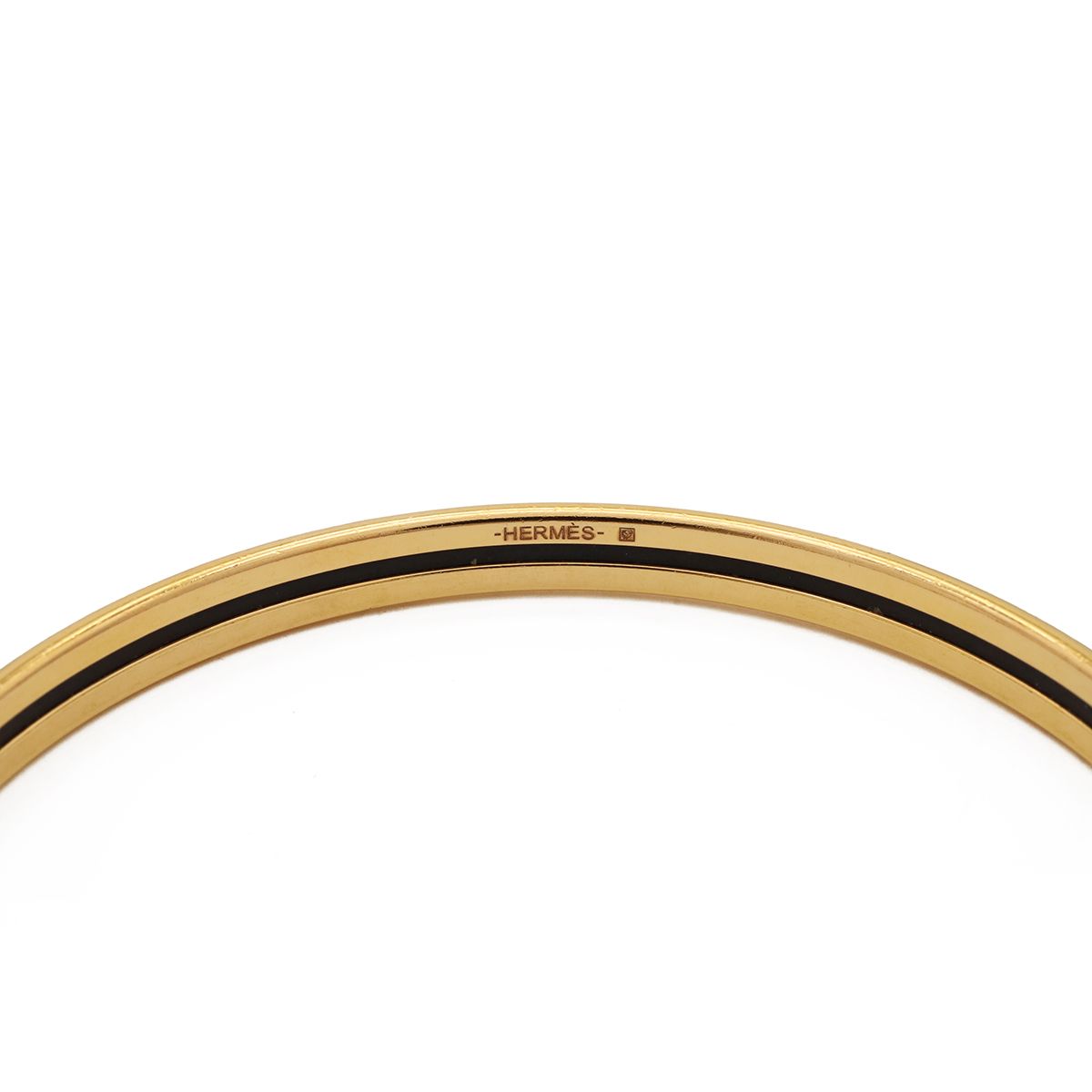 Hermes Extra Fan Bangle Bracelet White Orange Gold — view 5