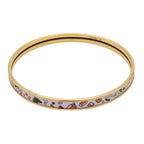 Hermes Extra Fan Bangle Bracelet White Orange Gold