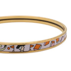 Hermes Extra Fan Bangle Bracelet White Orange Gold — view 4