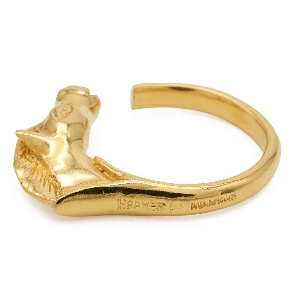 Hermes Cheval Horse Ring Motif Gold Plated — view 5
