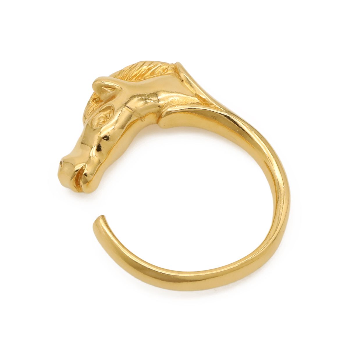 Hermes Cheval Horse Ring Motif Gold Plated — view 3