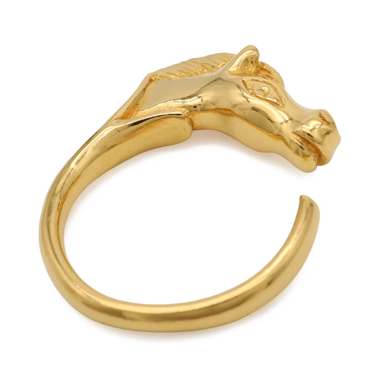 Hermes Cheval Horse Ring Motif Gold Plated — view 4