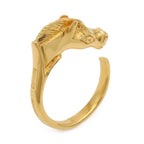 Hermes Cheval Horse Ring Motif Gold Plated