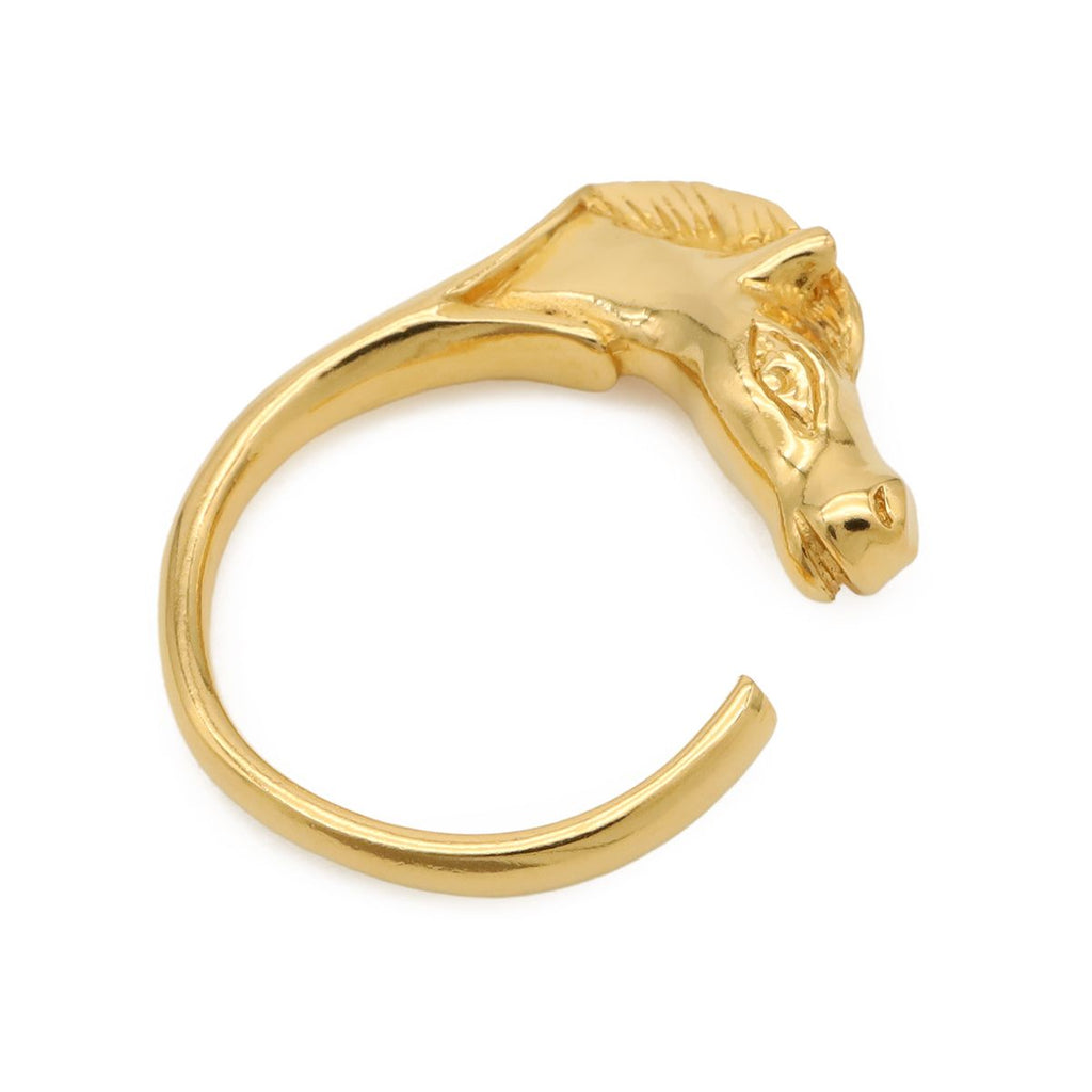 Hermes Cheval Horse Ring Motif Gold Plated — view 2