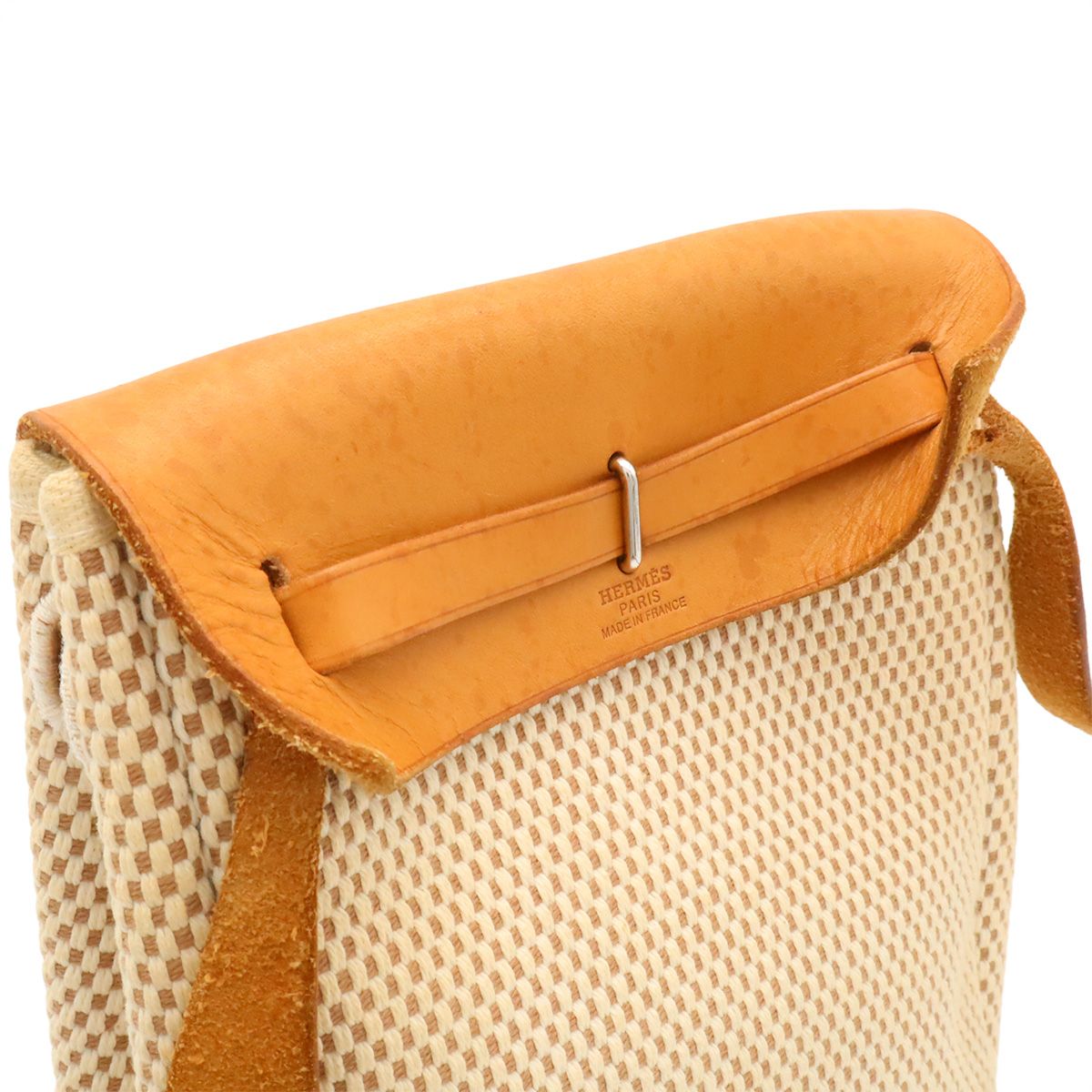 Hermes Herbag TPM Shoulder Bag Pochette Toile Officier Leather Black Natural — view 4