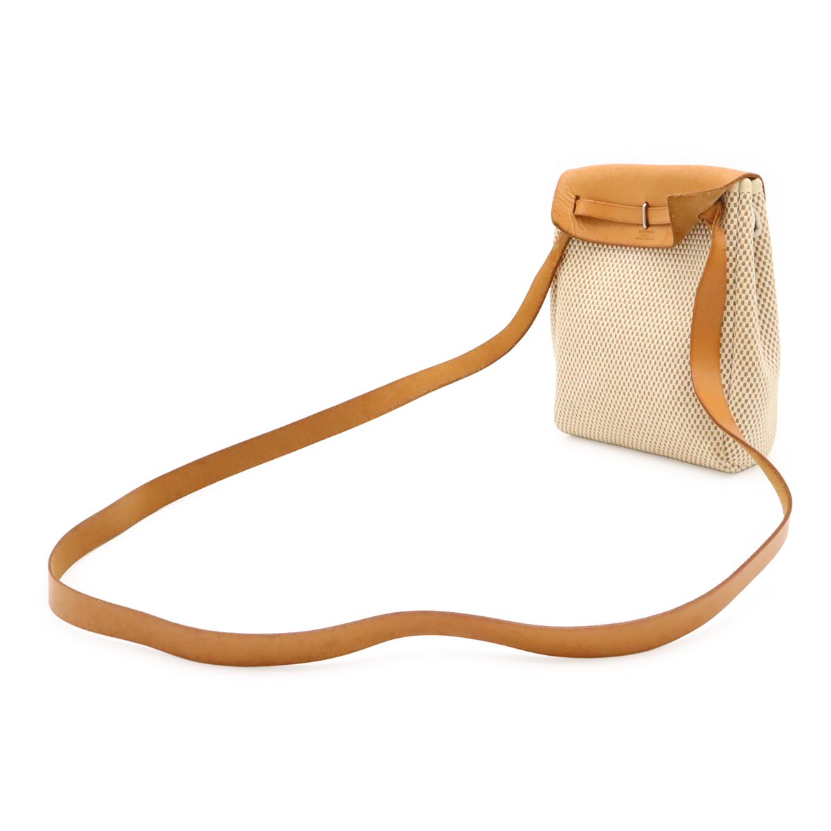 Hermes Herbag TPM Shoulder Bag Pochette Toile Officier Leather Black Natural — view 2